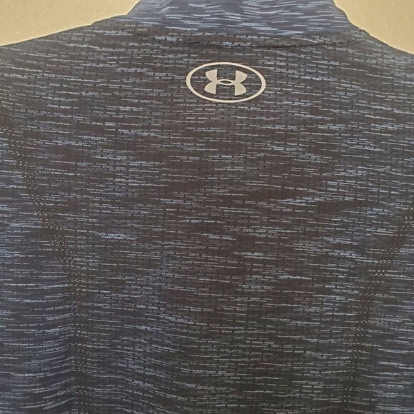 Under Armour Seamless 1/4 Zip Long Sleeve Shirt 1347752 Sz M Blue Heat Gear - Picture 10 of 14